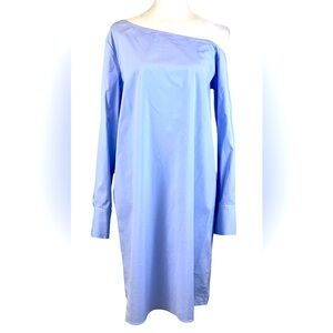 THEORY ULRIKA B ONE SHOULDER DRESS IN LIGHT BLUE